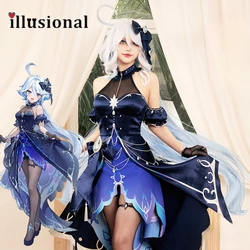 illusional Genshin Impact Furina Cosplay Costume Anime Fontaine  Furina  Dress Female Halloween Costumes Can Costume Made