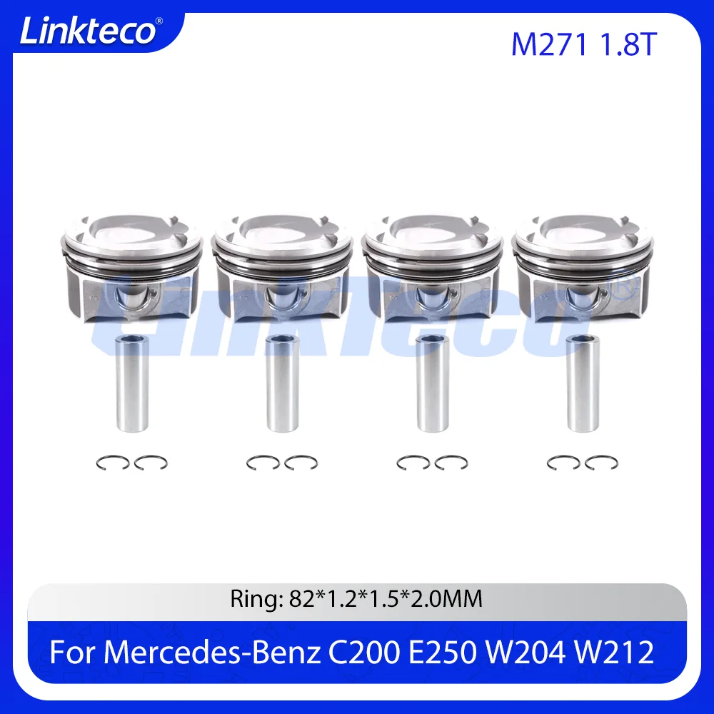 

Engine Parts Pistons With Rings Set STD Fit 1.8 T L4 Gas M271 For Mercedes-Benz W204 C204 W212 C200 C250 E250 CGI 1.8T
