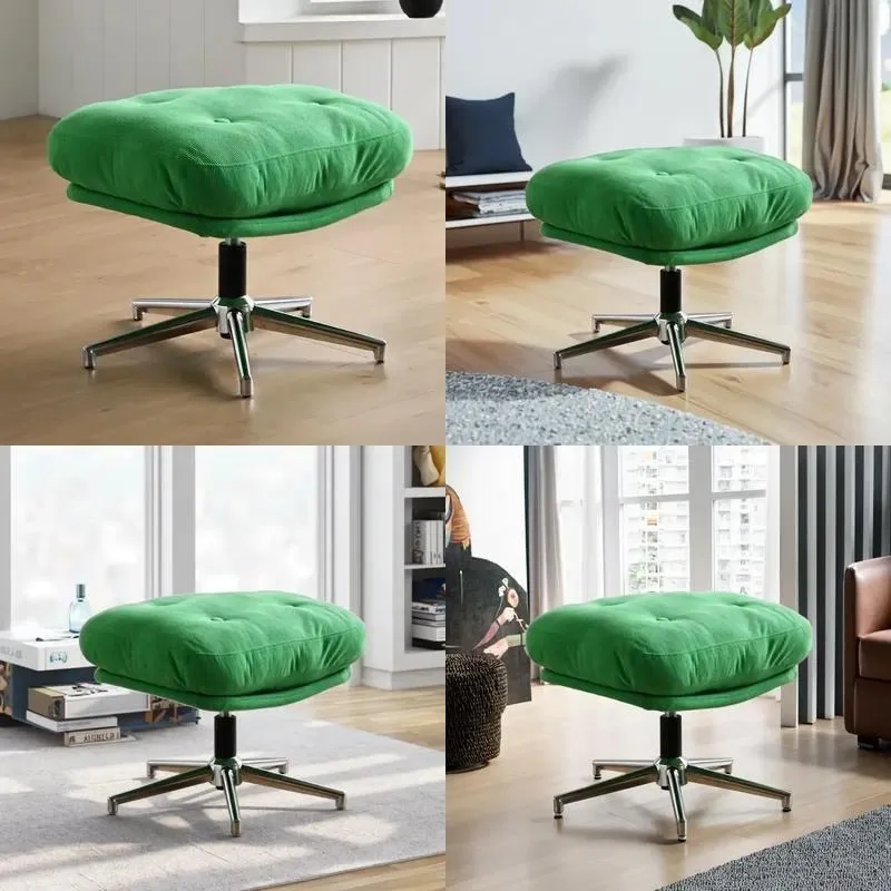 Simple Rotating Square Sponge Ottoman Movable Footstool Single Seat Shoe Change Stool for Bedroom Entrance Passage