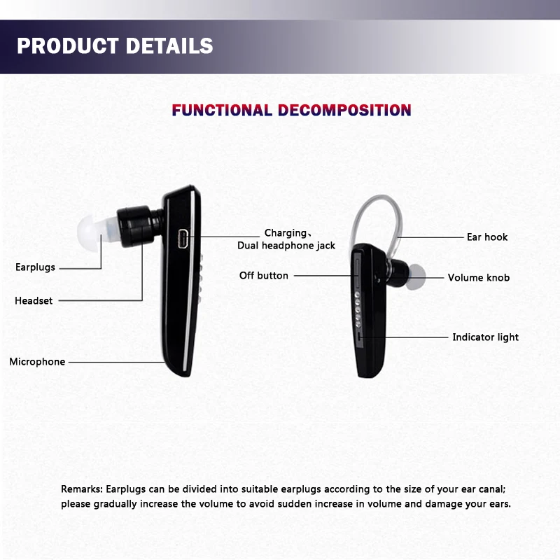 Rechargeable Hearing Aid  Hearing Aids Adjustable Tone Sound Amplifier Portable Elderly Sound Amplifie for The Elderly Anti-lost