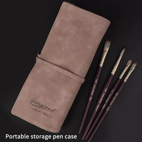 Imagen 2 del producto Pinceles para pintura acrílica, pinceles para óleo, juego de pinceles para pintura de artista, paquete de bolsa con raspador, 25 uds., pinceles con mango de madera Gouache