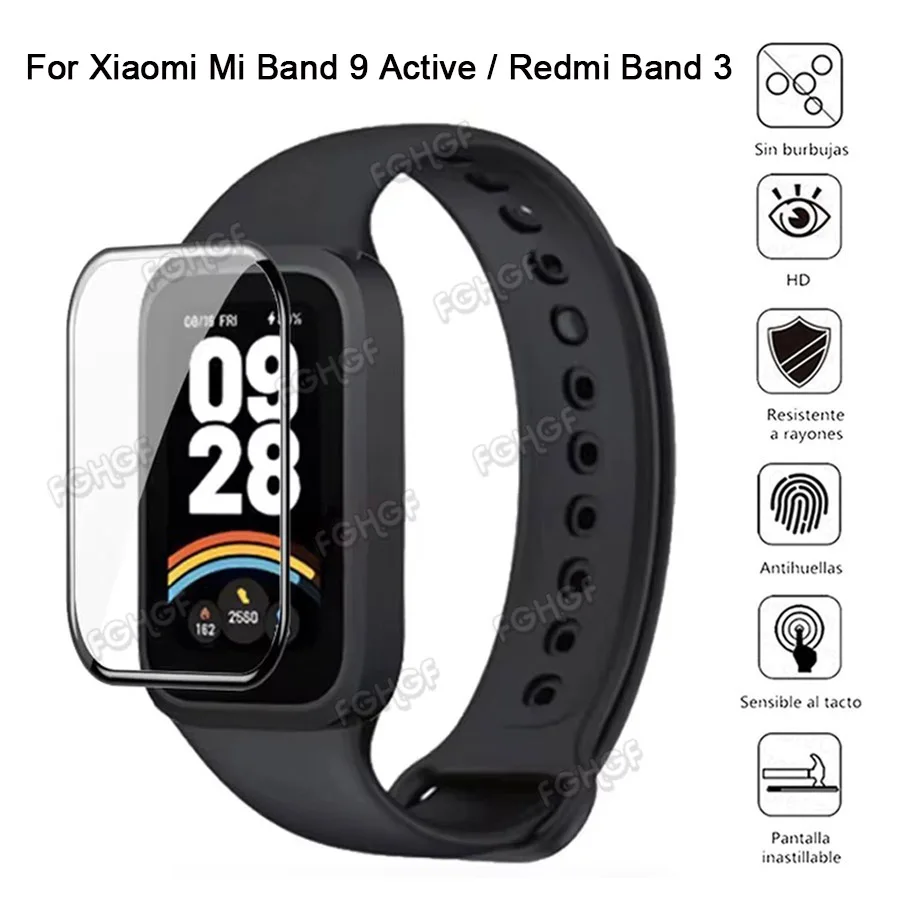 Anti-scratch Screen Protector For Xiaomi Mi Band 9 Active Full Coverage Protective Film For Redmi Band 3 Accessories Not Glass