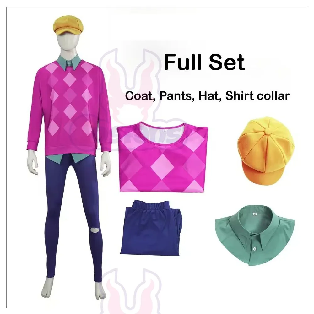 

Kpop Demon Hunters Baby Saja Boys Косплей Фэнтезийный костюм для мужчин Толстовка Брюки Кепка Парик Одежда для ролевых игр Хэллоуин Карнавальный костюм