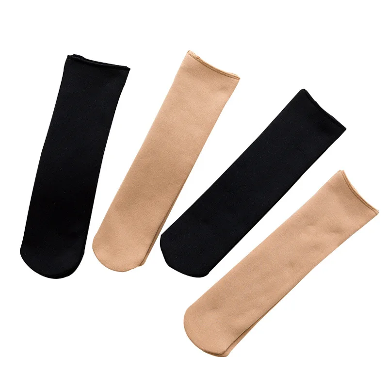 Women Winter Thicken Velvet Low Socks Solid Color Warm Socks Comfortable Thermal Velvet Wool Socks Elastic Seamless Snow Sock