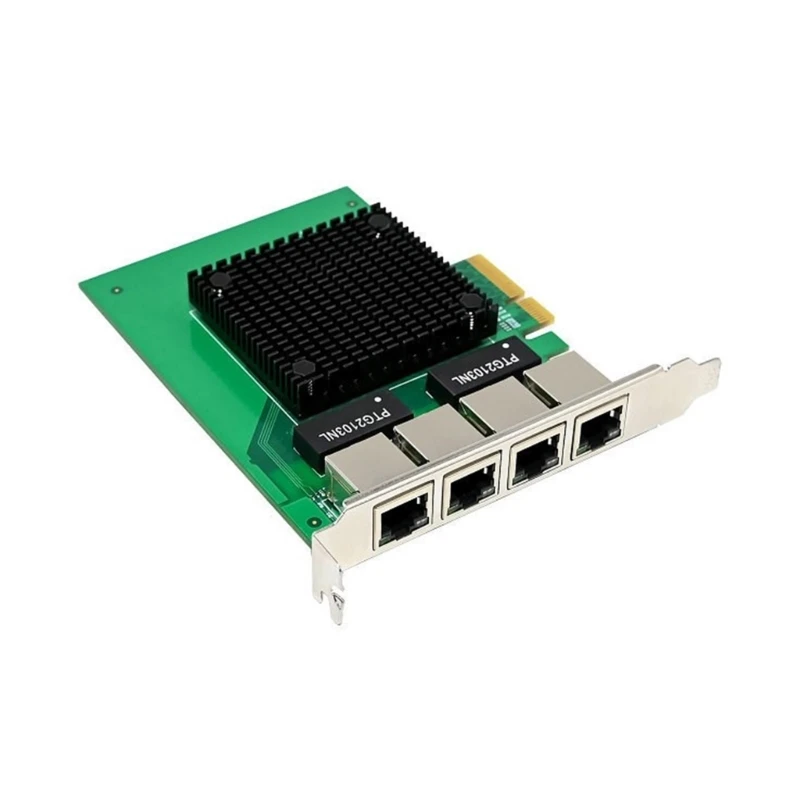 Scheda Ethernet PCIE Scheda espansione rete Ethernet da 2,5 Gbps 4 RJ45 Chip I350AM4