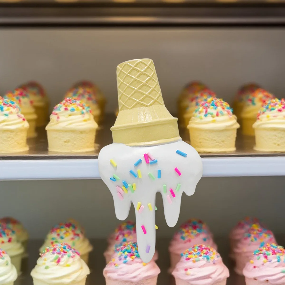 

Realistic Melting Ice Cream Sculpture - Resin Desktop Decor for Home Office