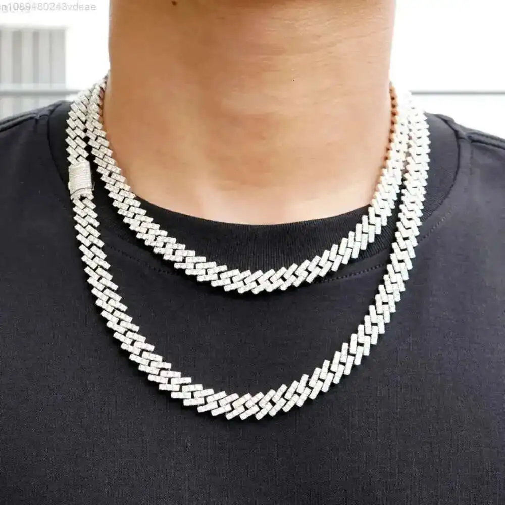 

10mm Wide Cuban Link Jewelry Diamond Luxury Necklace for Women and Man Moissanite Cuban Chain Cuban Link