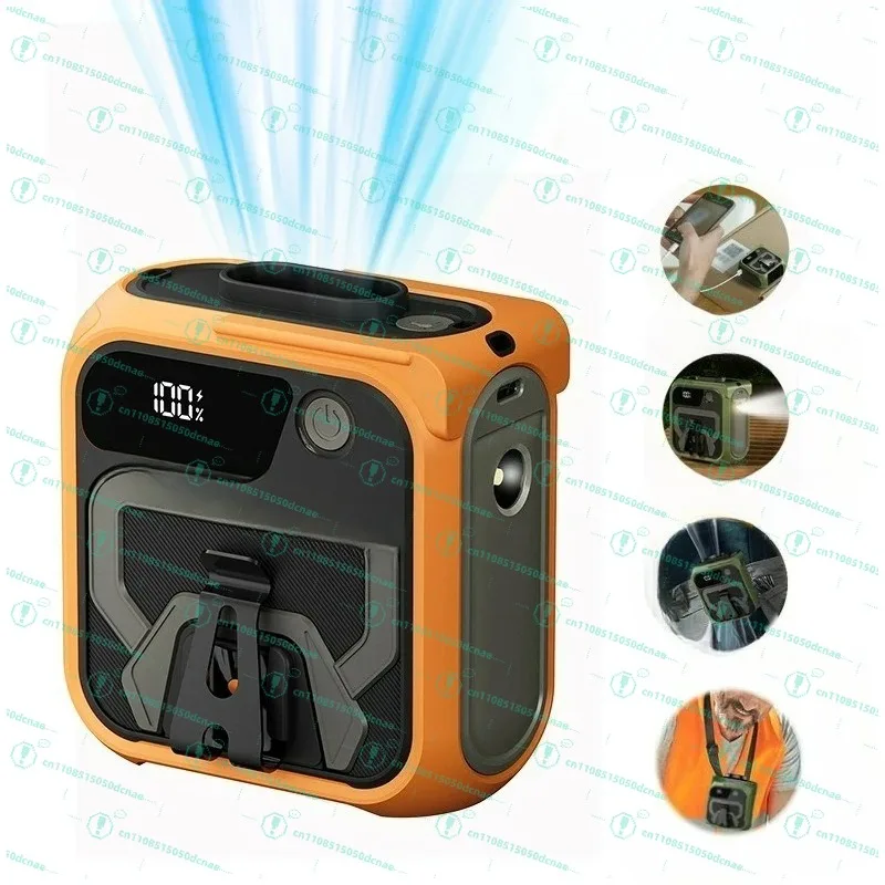 

Портативный поясной вентилятор с подсветкой, перезаряжаемый, для кемпинга, путешествий, использования на улице и в помещении