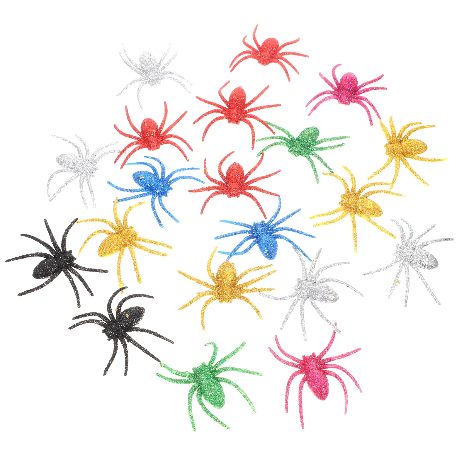 

20 Pcs Artificial Spider Decoration Glitter Ornaments Halloween Spiders Accessories Shop Decorations Fake Plastic Haunted House