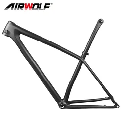 Super Light Airwolf Carbon MTB Frame Thru Axle 148mm Carbon Mountain Bike Frame 2.4inch Tires Carbon Bicycle Frame With Seatpost