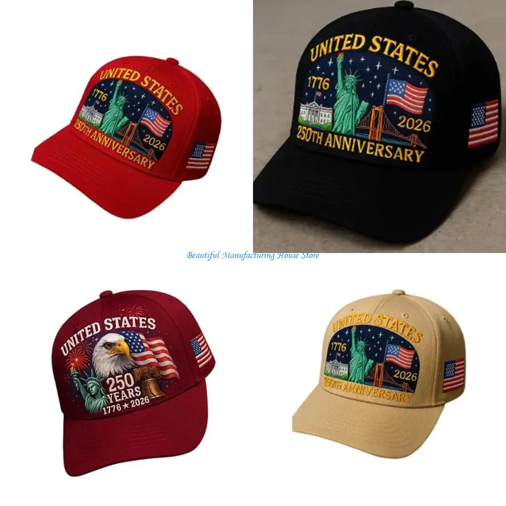 E56A 3D Printed 250th Anniversary Baseball Cap Adjustable Breathable Unisex Hat
