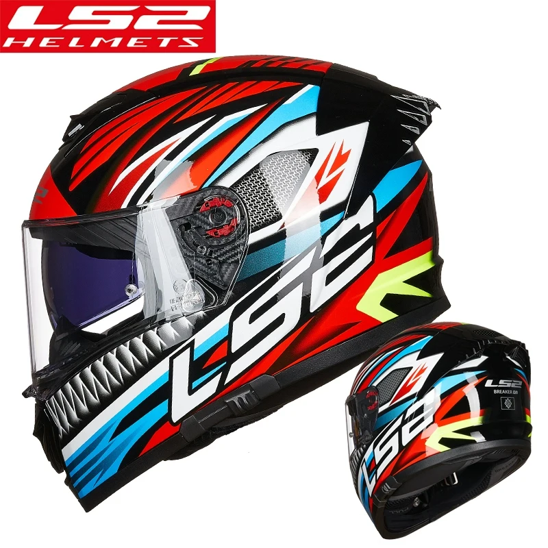 LS2 FF309 خوذة سباق الدراجات النارية للجنسين مع عدسة مزدوجة تقنية مضادة للضباب مغلقة بالكامل لتغطية الوجه بالكامل مقاس عالمي #3