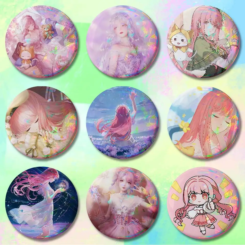 Kawaii Girl I-Infinity Nikki Badges 25 32 44 58 75 mm Round Cosplay Pin Bag Decor Fans Collect Friends Gifts Brooch Souvenir