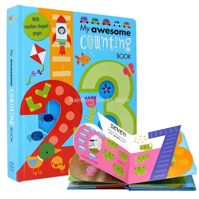 3Pcs My Awesome Alphabet ABC + Counting + Nursery rhyme Board Book Baby Kids 3D Letter Number 123 Learning