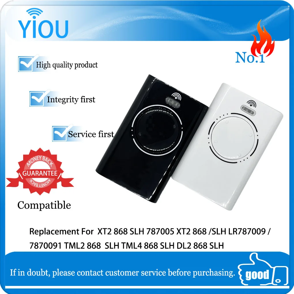 YIOU XT2 868 SLH LR 787005 787006 787009 787010 7870091 7870101 TML2 TML4 Garage Door / Gate Remote Control 868Mhz