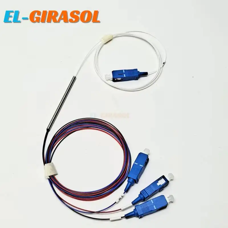 1X3 SC UPC FBT Fiber Coupler 0.9mm Cord with Connectors 1310/1550nm Wavelength Low Insertion Loss