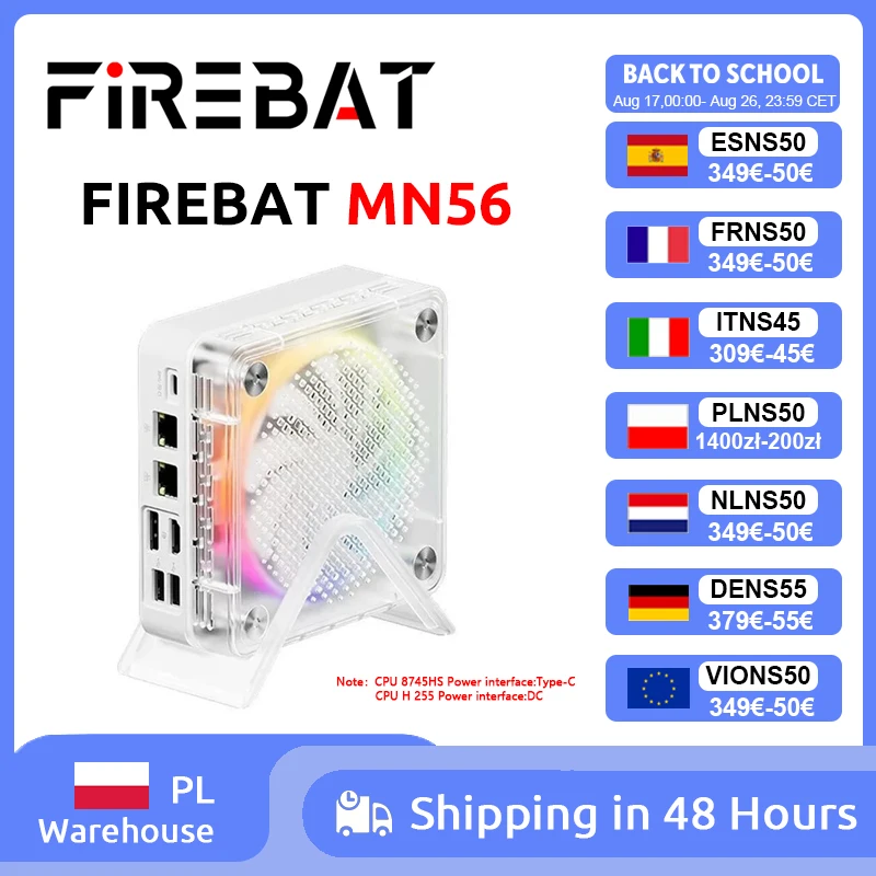 FIREBAT MN56 MINI-PC Windows11 AMD R7-8745HS DDR5 16GB + 512GB SSD/AMD R7 H255 LPDDR5 24GB + 1TB SSD 8-Kern-Desktop-Computer BT 5.2 WIFI6 HDMI TYPE-C USB