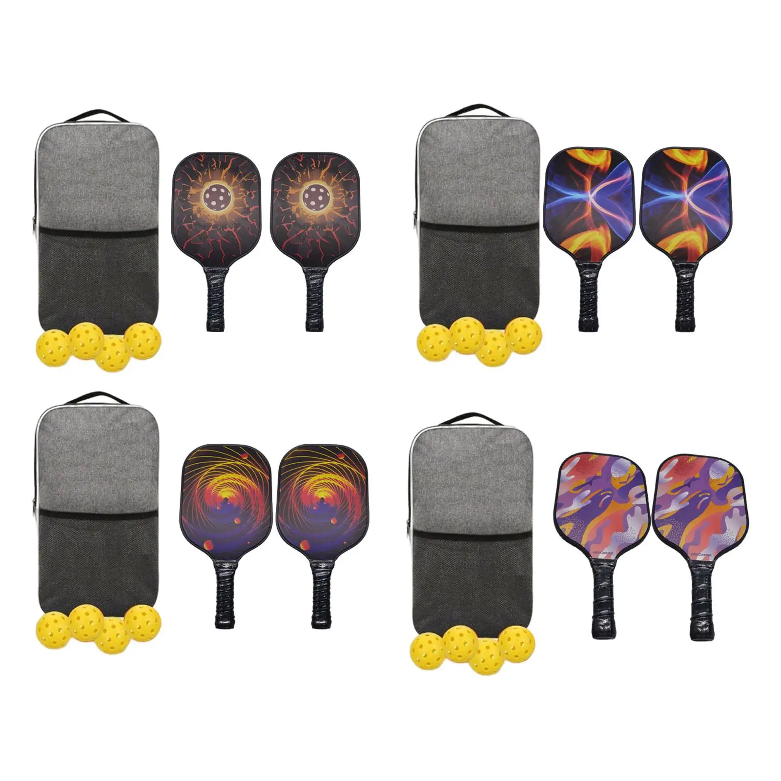 Pickleball Paddles Set of 2 4x Pickleballs Balls with Portable Bag Pickleball