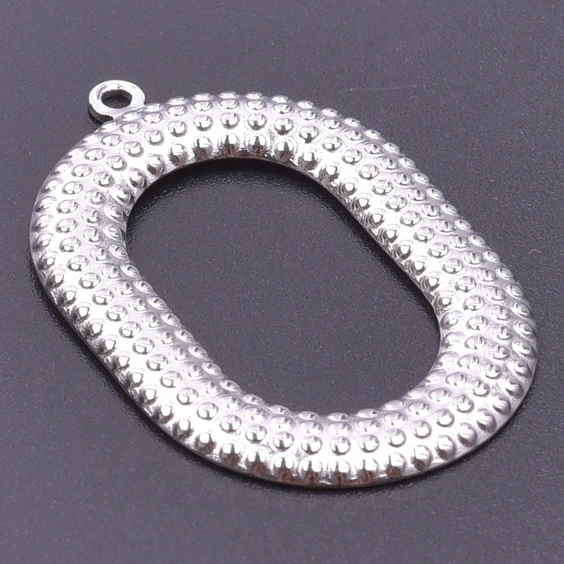 Metal Stainless Steel Round Heart Oval Charms For Jewelry Making Supplies 5pcs DIY Earring Bracelet Pendant Accessories Material