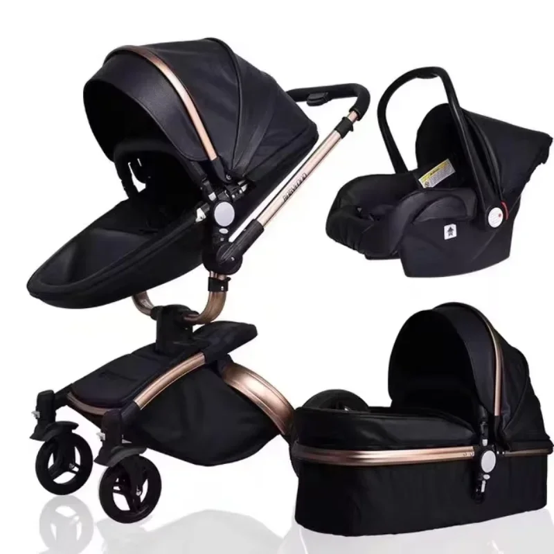 baby stroller 4 in 1 with car seat baby backpack carrier stroller walkers luxury baby stroller pram leather