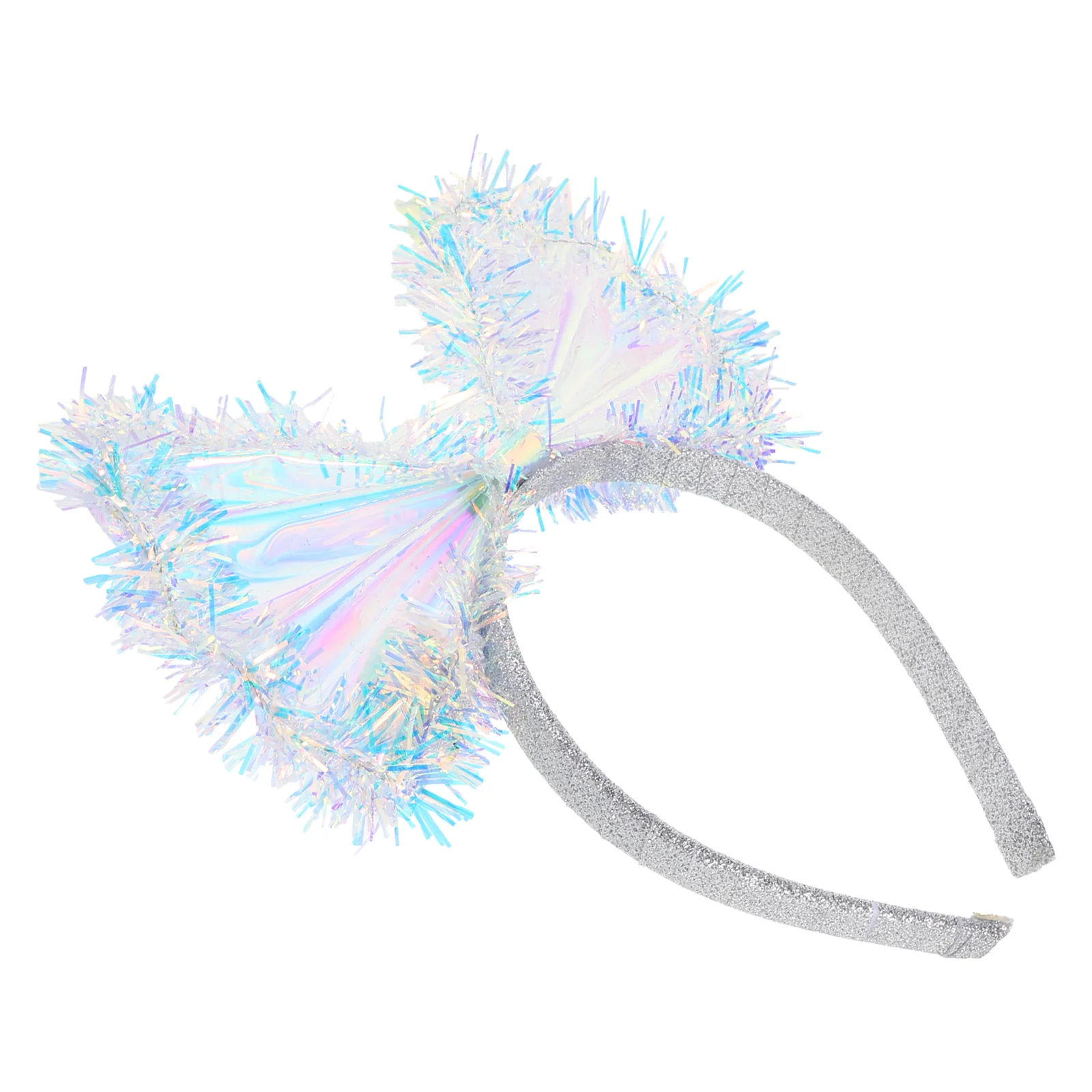 

Headband Bow Headdress Bowknot Birthday Hair Performing Tie Game Costume Accessory Silver Decor Child