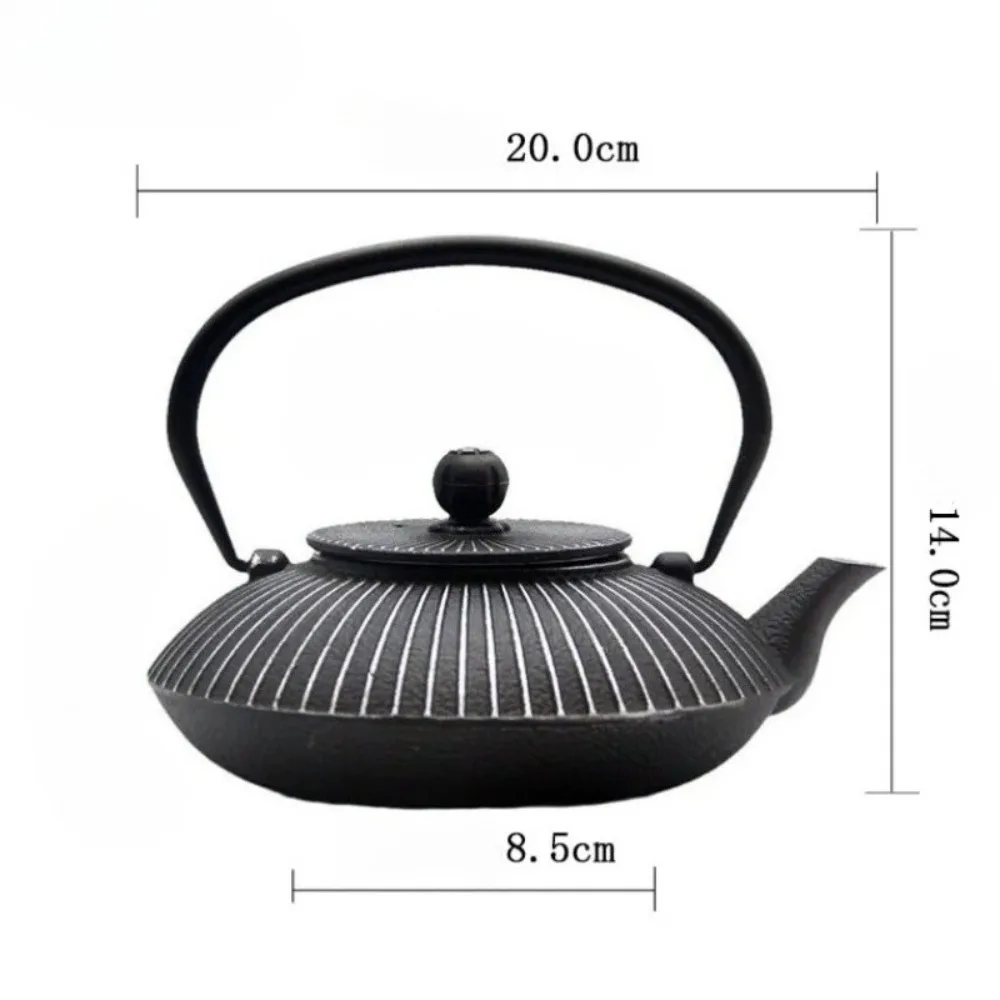 800ml Cast Iron Teapot Umbrella Shaped, Japanese Tea Kettle with Filter, Stovetop Safe Heated Pot for Afternoon Tea Brewing