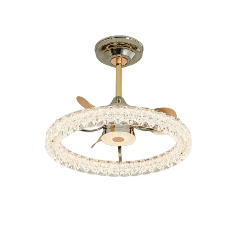 European light luxury restaurant bedroom intelligent stepless dimming mobile APP modern fan light ceiling fan light