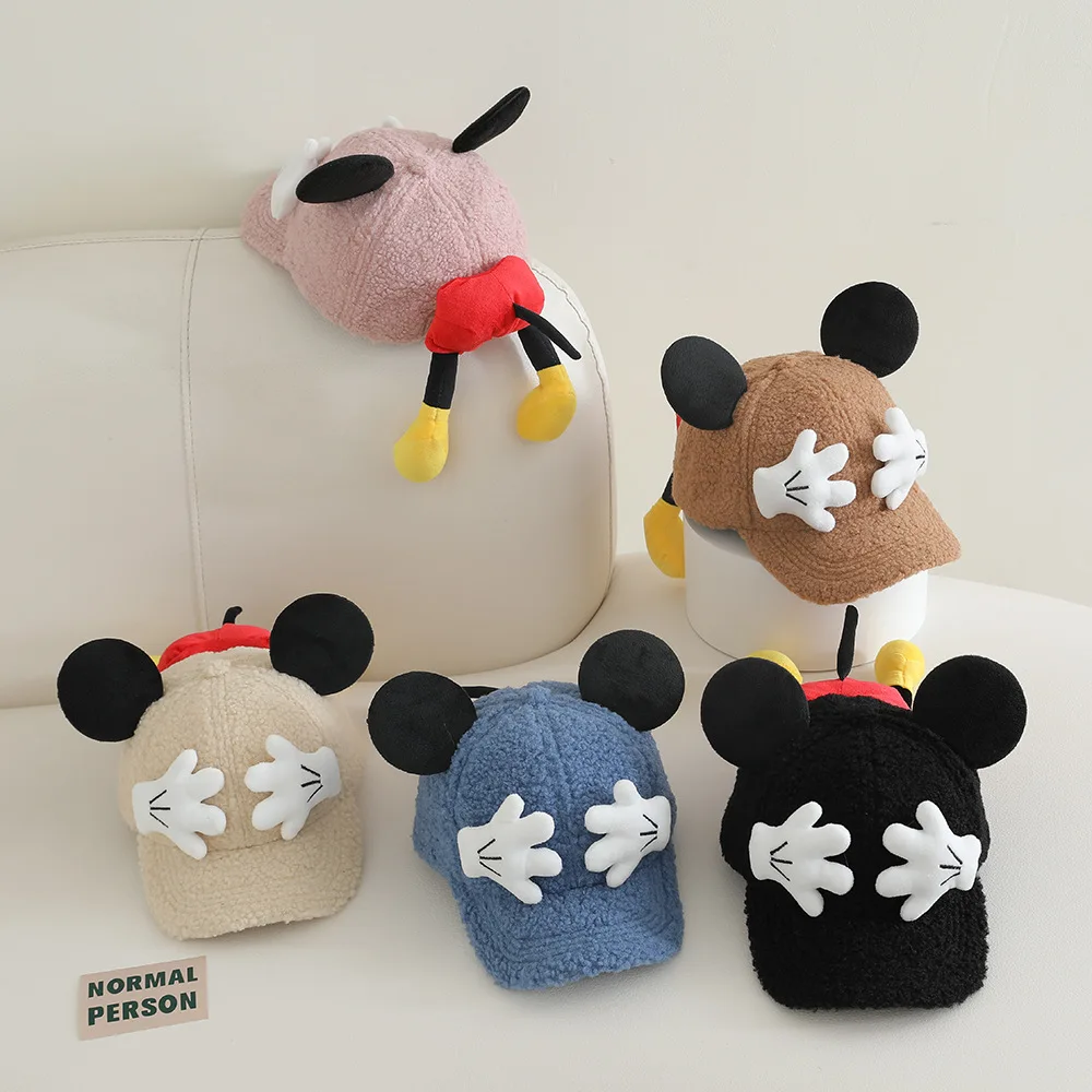 

Mouse Baseball Cap with Warm Palm And Ears Unisex Duckbill Cap Stylish Windproof Outdoor Hat for Neutral baseball cap