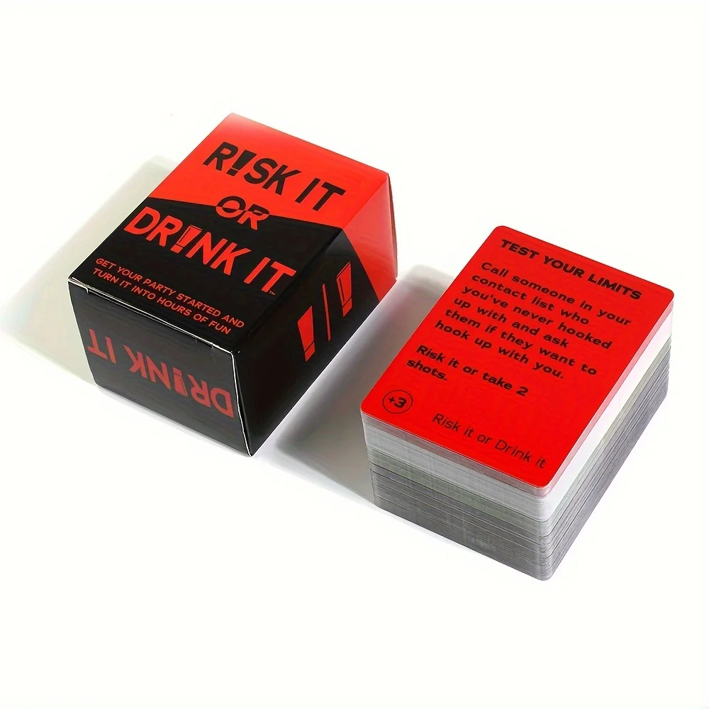 RISK IT OR DRINK - Fun Party Game for College, Pregame, Night Hilarious Dares,Christmas Halloween Thanksgiving gifts