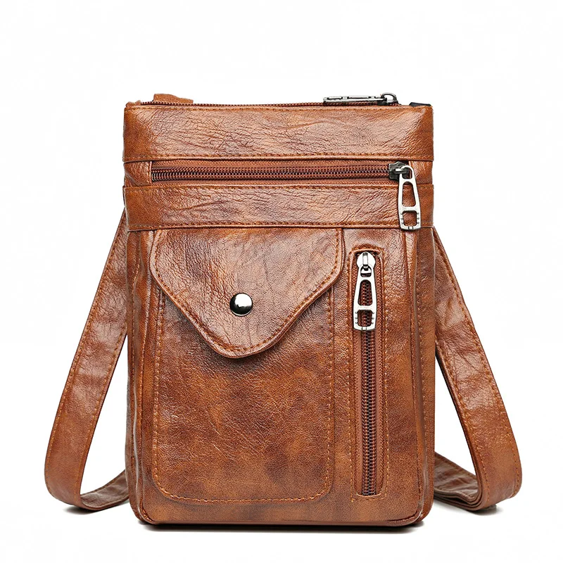 

Shoulder bag female cell phone bag 2025 new vertical small satchel female portable trend soft leather multi-layer mini bags