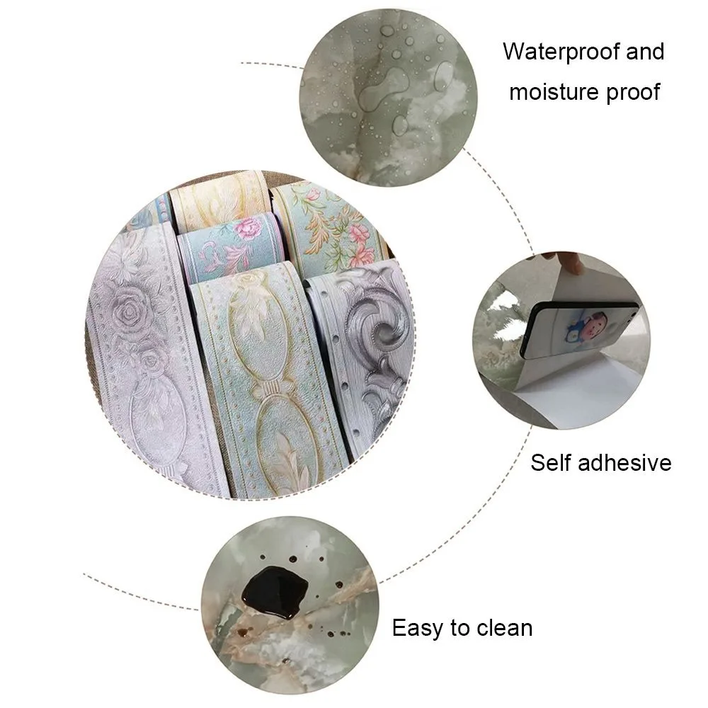 Home Decor Self Adhesive Skirting Line Sticker Door Frame Windowsill Floor Tile Decal PVC Waterproof Corner Wallpaper