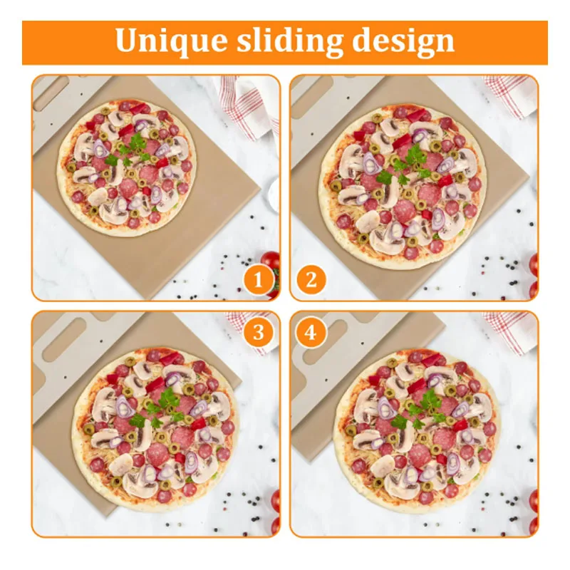 Sliding Pizza Shovel Dough Tray Pizza Board Paddle Non-Stick Pizza Spatula for Home Kitchen Oven Baking Cake Dessert Glide Plate