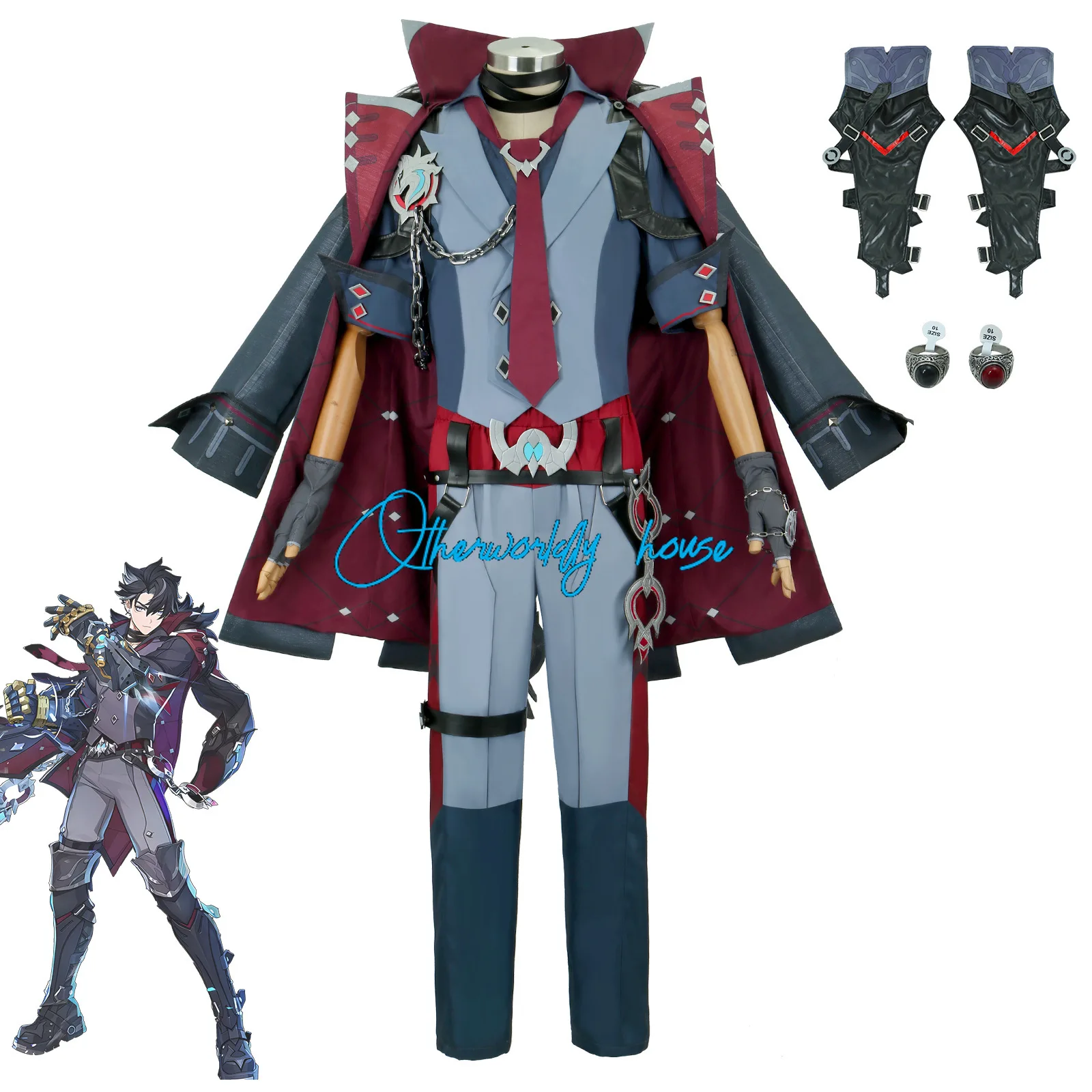 Game Genshin The Impact Cosplay Costume Wriothesley Cosplay Costume Men Warden of Fontaine Role Play Outfit