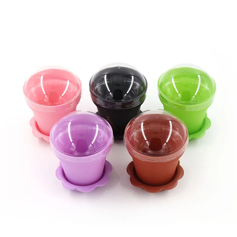 10/20/50pcs Flowerpot Cake Disposable Cups with Lid Shovel Scoop Bottom Plastic Yogurt Cup Dessert Container Ice Cream Mousse