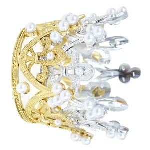 ميني لؤلؤة تاج كعكة توبر, إكليل رومانسي, عيد ميلاد سعيد, زينة شعر الأطفال, زينة الزفاف, هدايا الحفلات أفضل 6 مبيعا للكيك النسائي - رقم 2