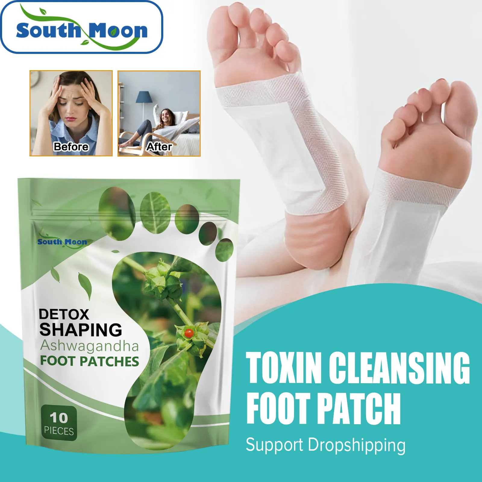 

Herbal Foot Patch Body Toxins Cleansing Improve Stress Fatigued Increase Energy Level Anti Edema Body Shaping Detox Foot Pads