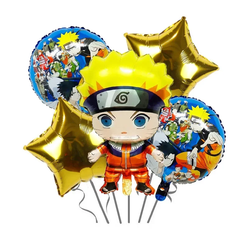 Globos de Naruto Kakashi, Globos de Uchiha Sasuke, Pancarta de Feliz Cumpleaños, Decoración para Fiestas, Juguete para Niños, Adorno para Pastel, Vajilla Desechable