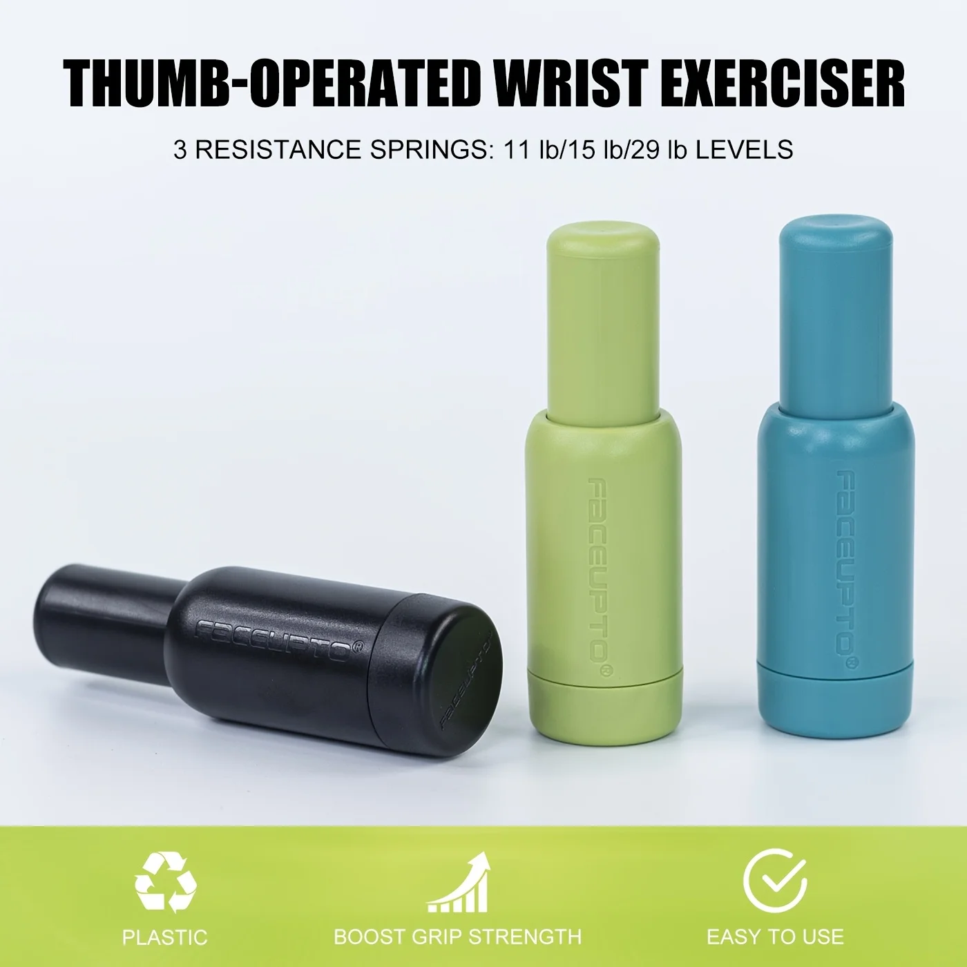 Thumb Press Grip Trainer 5/7/13kg Adjustable Resistance Hand Strength Exerciser Portable Finger Workout Tool for Office Fitness