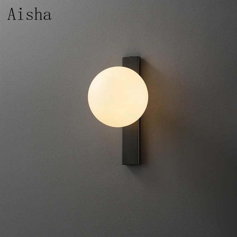 

Minimalist Black Wall Lamp Designer Wall Sconce for Home Bedroom Bedside Lamp Hotel Aisle Lamp Living Room Background Wall Light