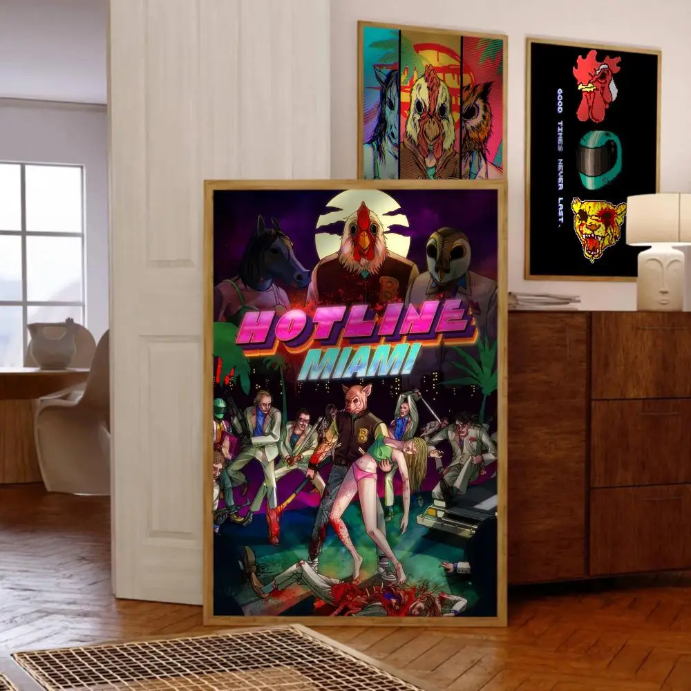 Game H-Hotline Miami Poster Music Album Cover For Room Canvas Painting Print Art Home Wall Decor Picture Gift
