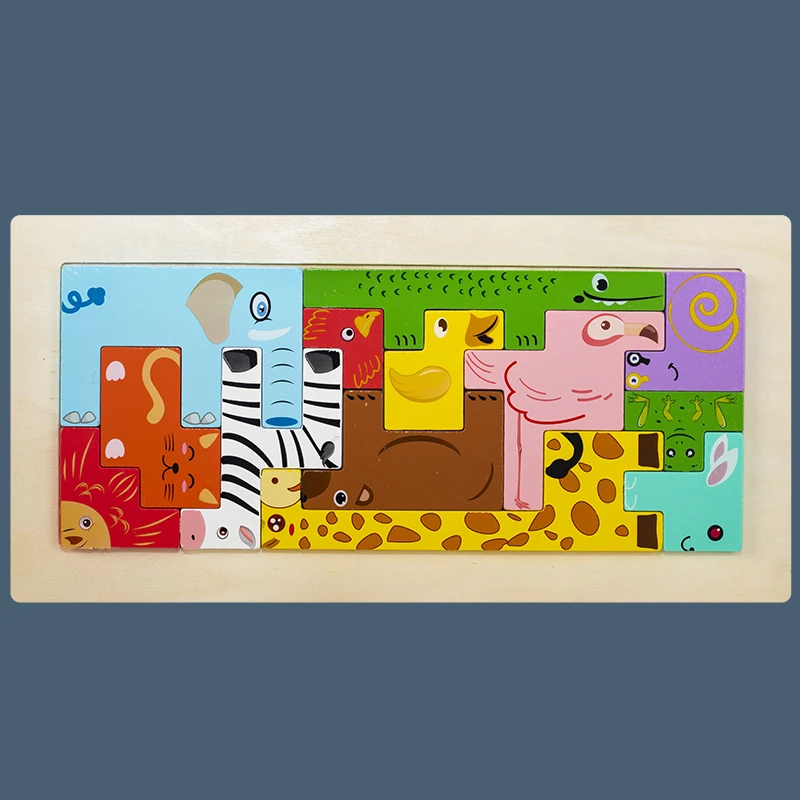 

Wooden Colored Puzzle Toy For Early Childhood Education Intellectual Games Parent-Child Interaction Two Styles Available