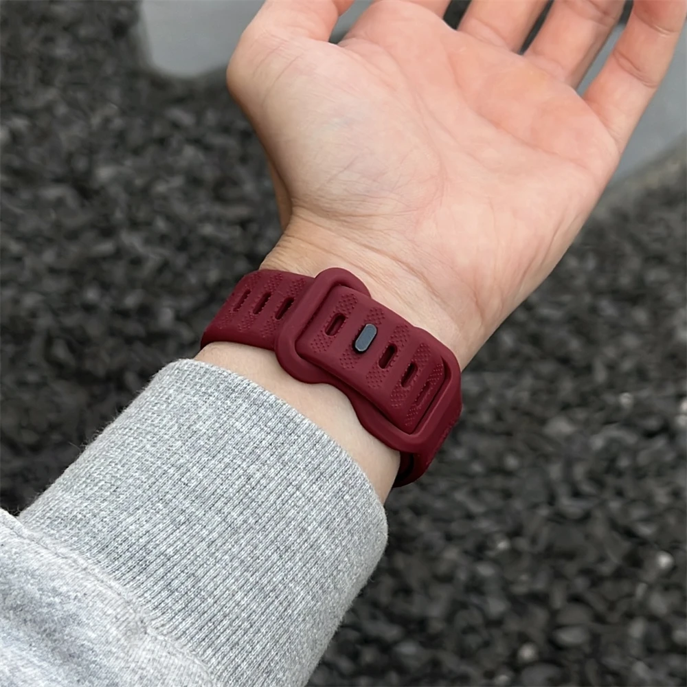 Correa de silicona suave para Apple Watch, Correa bonita con hebilla de mariposa para Series 9, 8, 7, 6, 5, 45mm, 41mm, 40mm, 44mm, 42mm, 38mm