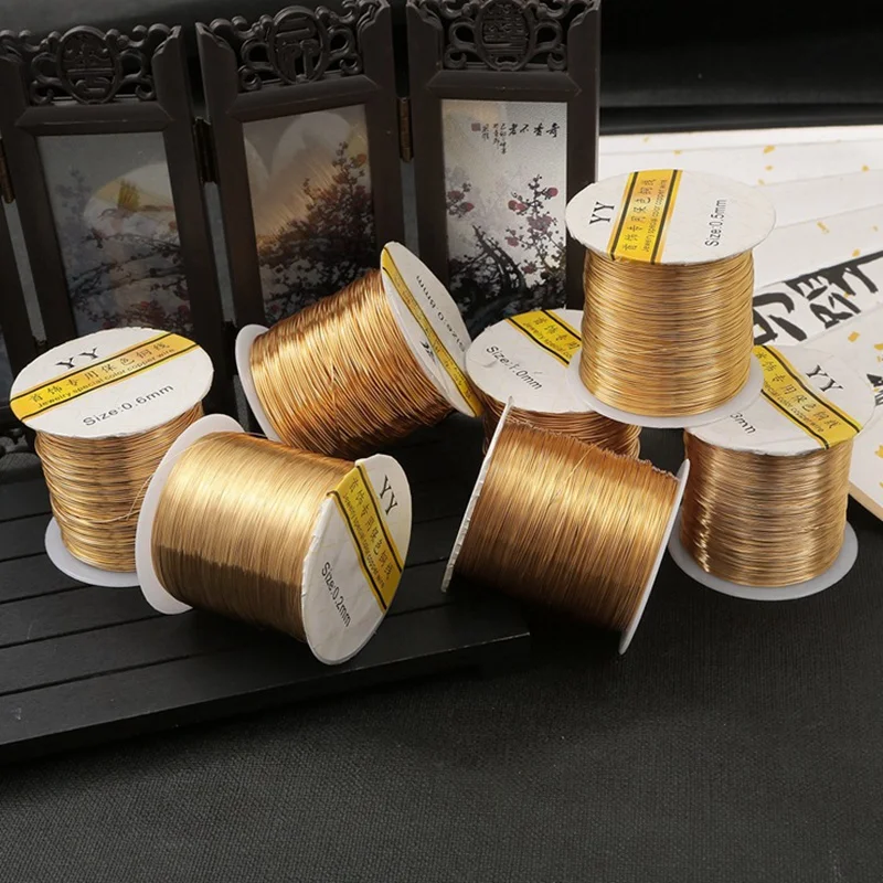 1Roll Gold/Silver Color 0.2mm/0.3mm/0.4mm/0.5mm/0.6mm/0.8mm/1.0mm Soft Metal Copper Beading Wire For Jewelry Making DIY Crafts