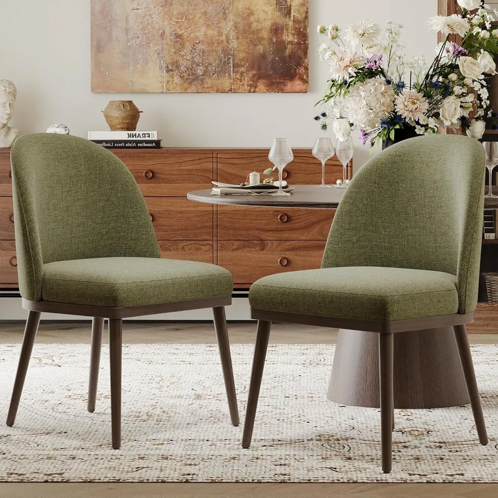 

Upholstered Dining Chairs, Large Dining Room Kitchen Chairs With High Back And Deep Seat, Modern Fabric Dinner Chairs