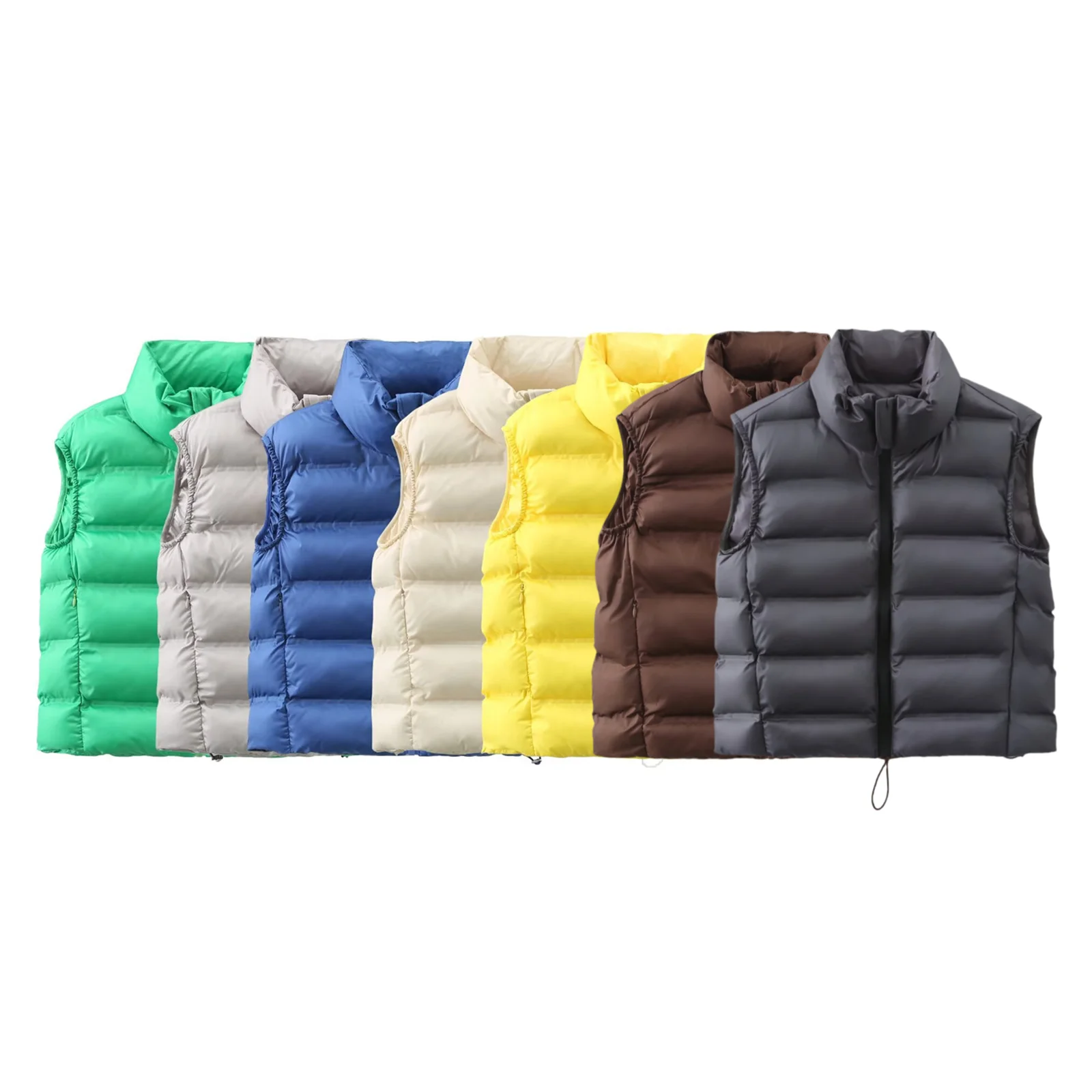 

PB&ZA2025 Autumn New Products Women's Wear Solid Color Series Commuter Versatile Stand Collar Sleeveless Vest Jacket