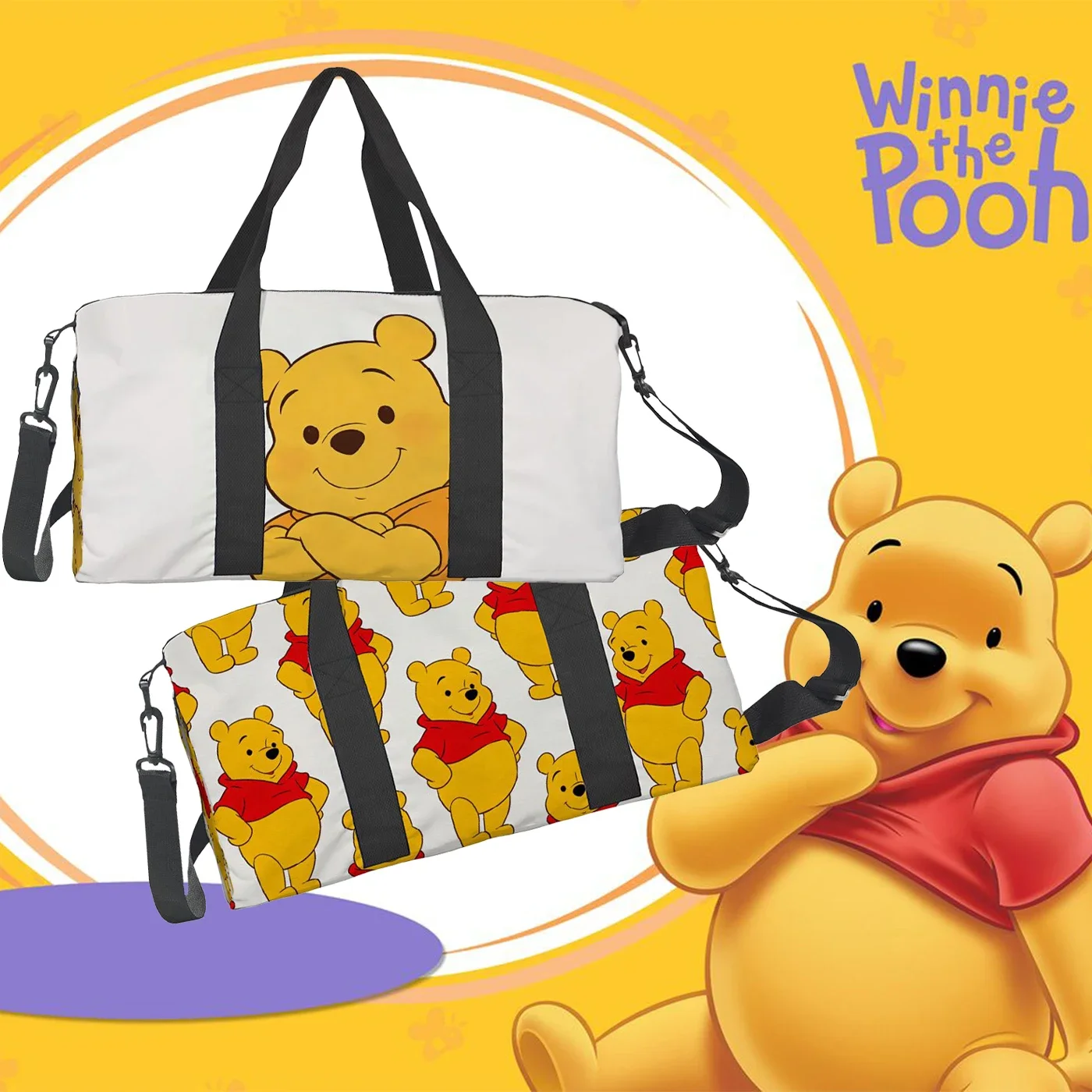

1pc Winnie the Pooh series,Tote Bag, Gym Bag, Shoulder Bag, High-Quality, Large Capacity, Fashionable Gift, Casual Travel