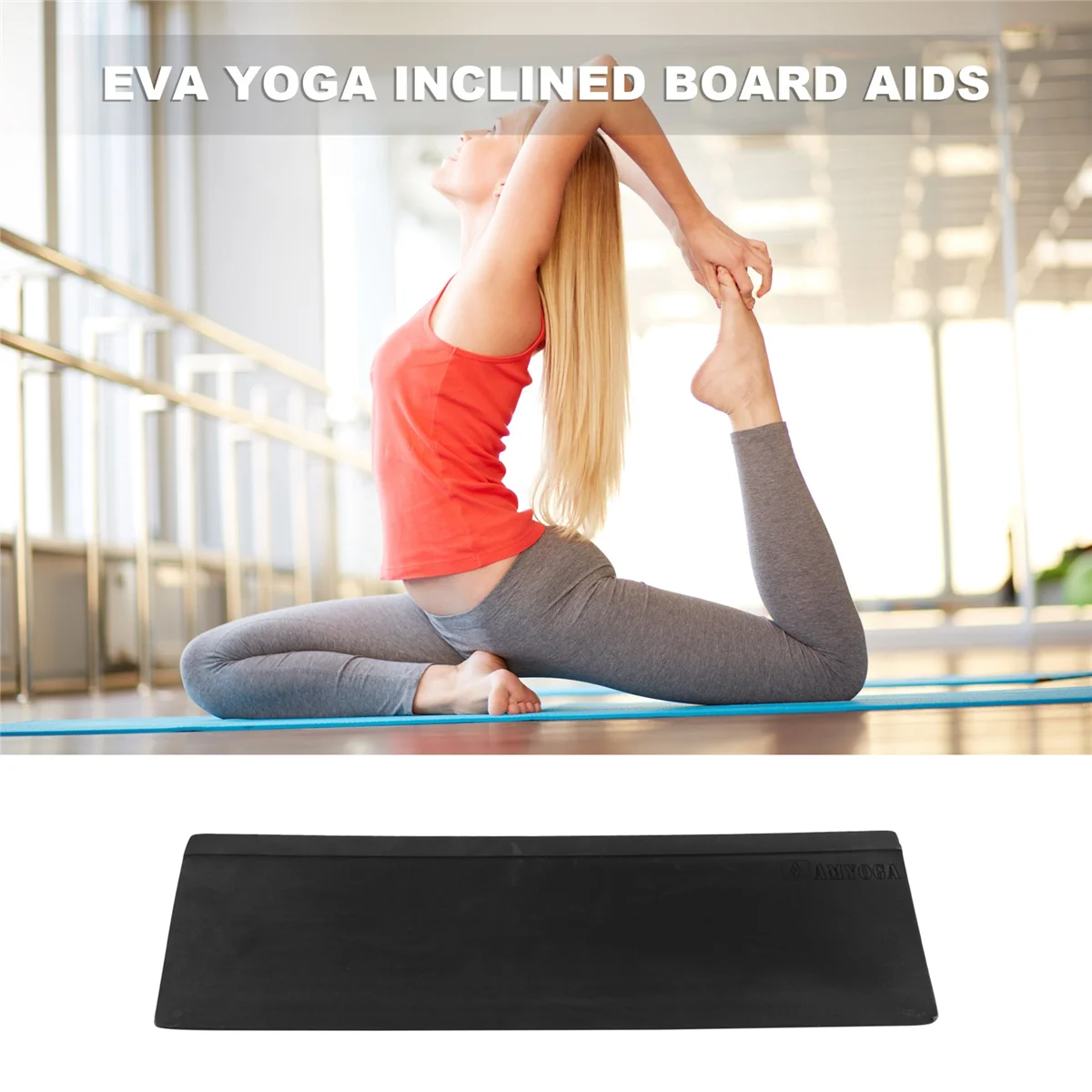 

B17CB Yoga Fitness Equipment Accessories Yoga Inclined Board Black Foam Yoga Wedge Yoga Inclined Wooden Brick
