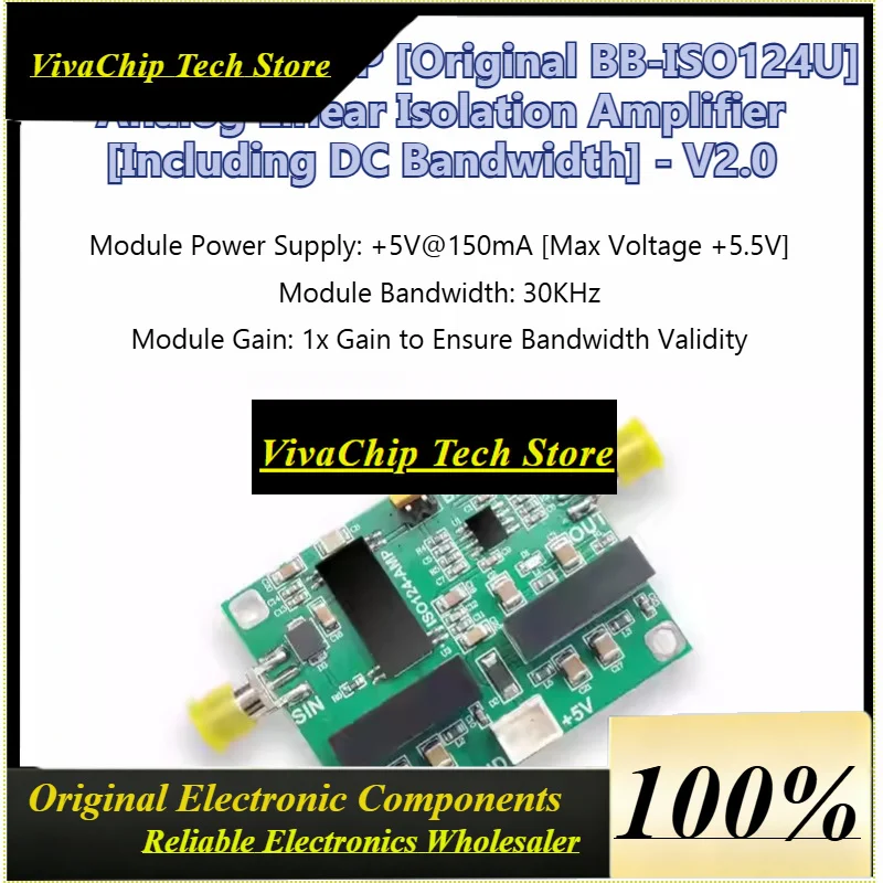ViVaSISO124 Linear Isolation Module, High-precision Analog 30KHz Isolator, With Filter, Sensor Isolation KDT124ISOAMP-011