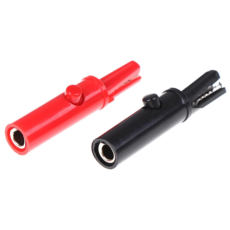 2Pcs push button type full protective alligator clip for professional multimeter