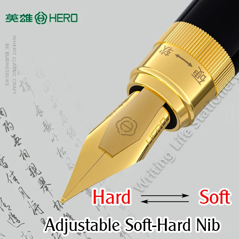 Hero 1086 Fountain Pen - Adjustable Nib Hardness, Ideal for Calligraphy Enthusiasts, Students, Men & Women, Perfect Gift Choice